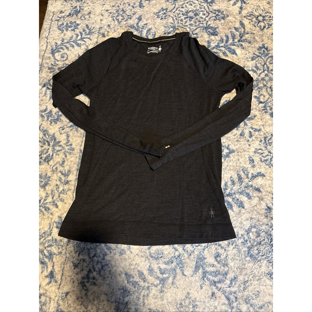 SmartWool T-Shirt Womens L Gray Merino 250 Long Sleeve Crew Neck Thermal